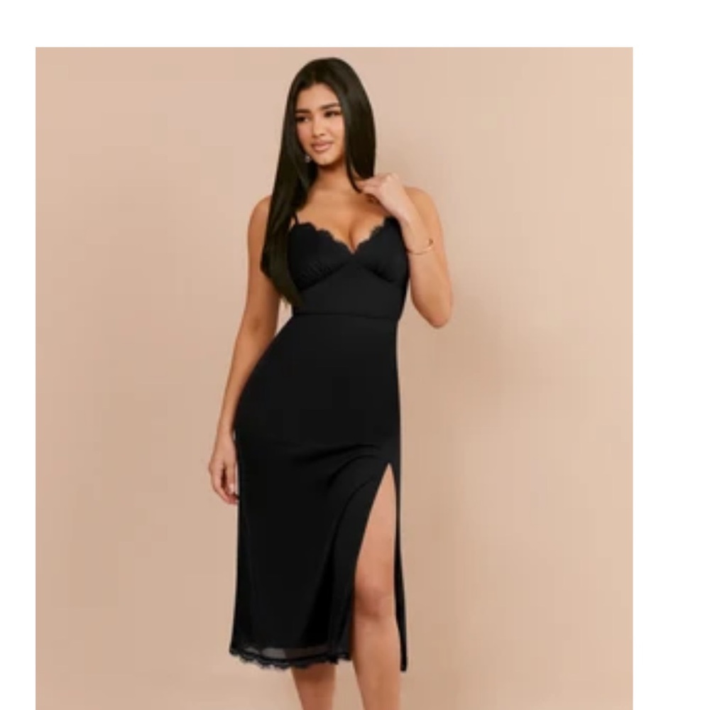 Azazie Black Midi Dress